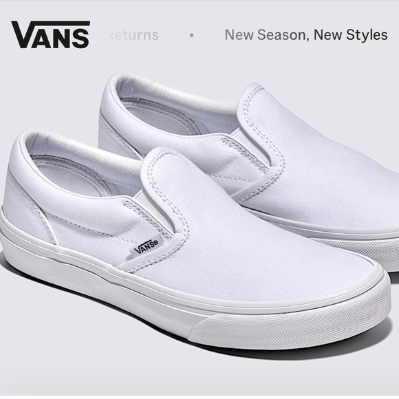 Vans White Slip-On Sneakers - Picture 11 of 16